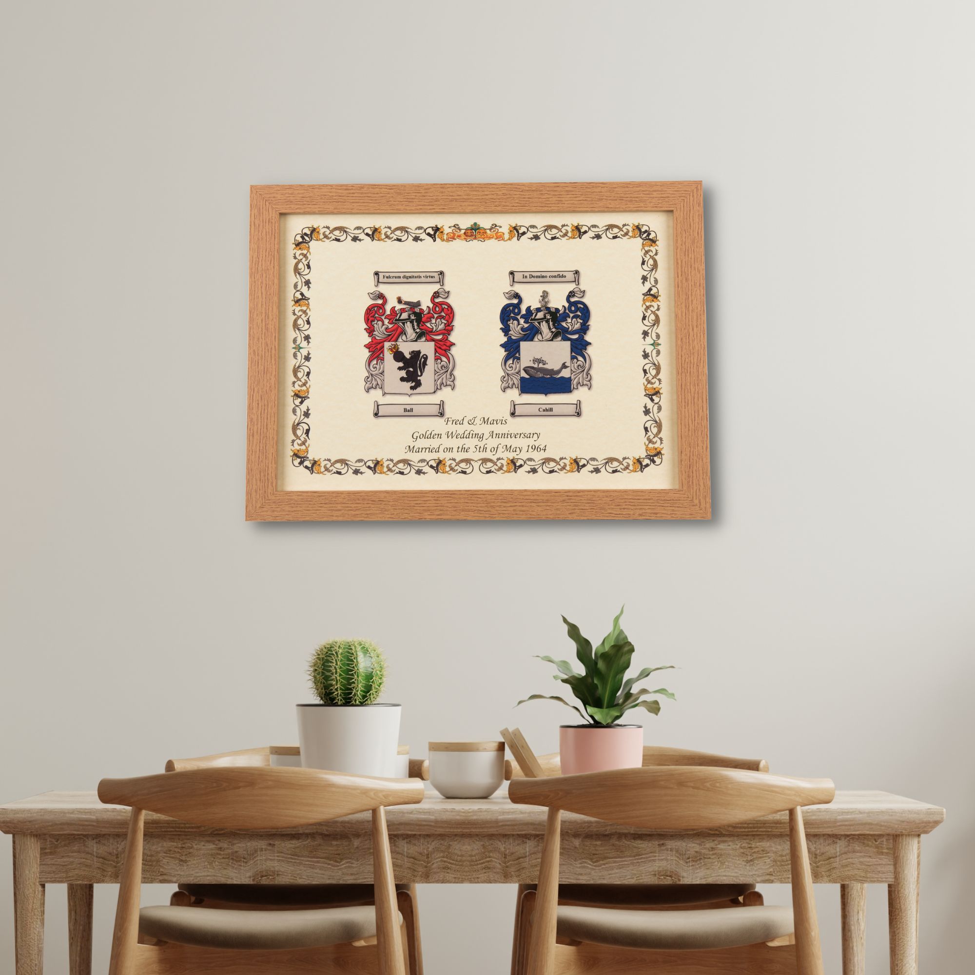 double coat of arms scroll oak (3)