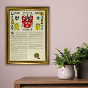 Surname history with coat of arms and family crest