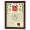 Coat of Arms and Surname History in a Dark Frame