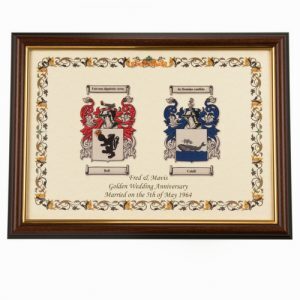 Double Coat of Arms in a Dark Frame