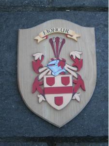 Hand Carved Coat of Arms Shield