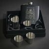 Personalised Coat of Arms Hip Flask Set