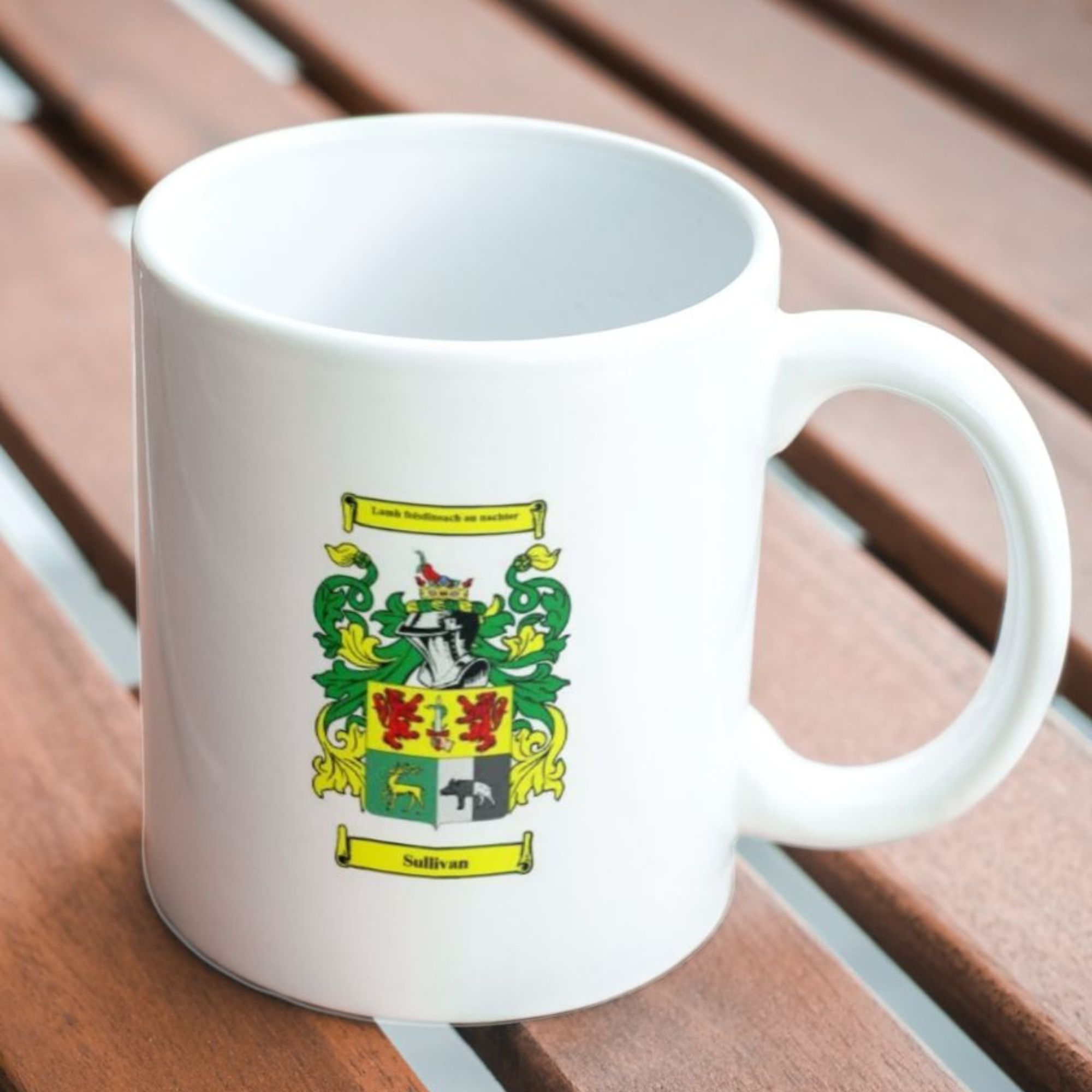 mug with coat of arms and family crest