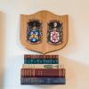 double coat of arms oak shield