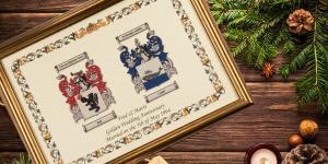 Double coat of arms prints with your personal message