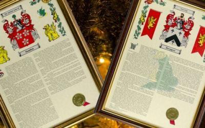 coats of arms and surname history scrolls