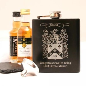 Hip Flask with coat of arms / family crest