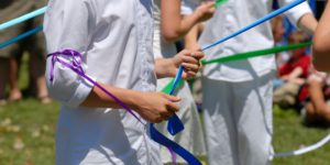 Maypole dancing is a well-known part of the celebrations.  