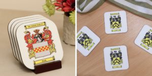 personalise coasters with coat of arms