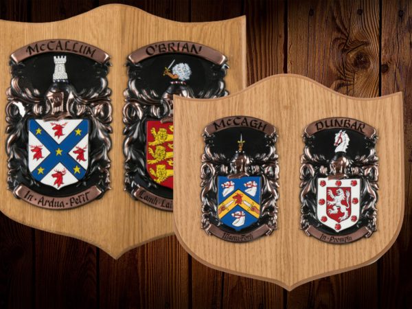 Double Oak Style Coat of Arms / Family Crest Shield, Bespoke Personalised Gift