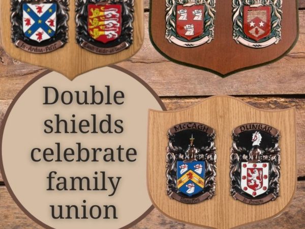 Double Oak Style Coat of Arms / Family Crest Shield, Bespoke Personalised Gift