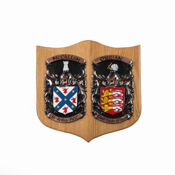Double Oak Style Coat of Arms / Family Crest Shield, Bespoke Personalised Gift