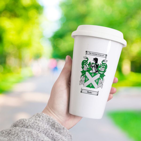 White Thermal Mug with Coat of Arms / Family Crest