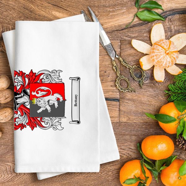 Tea Towel Personalised with Coat of Arms