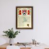 coat of arms print in dark gold frame