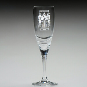 Champagne Prosecco flute with coat of arms and family crest
