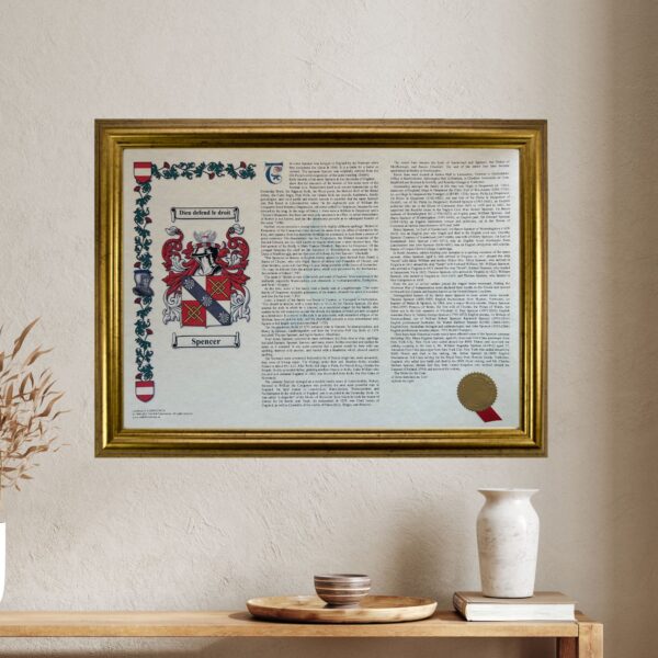 coat of arms landscape gold frame